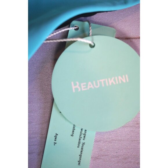 Beautikini Womens Swimwear Top Turquoise & Black - Size S, NWT - Picture 4 of 7